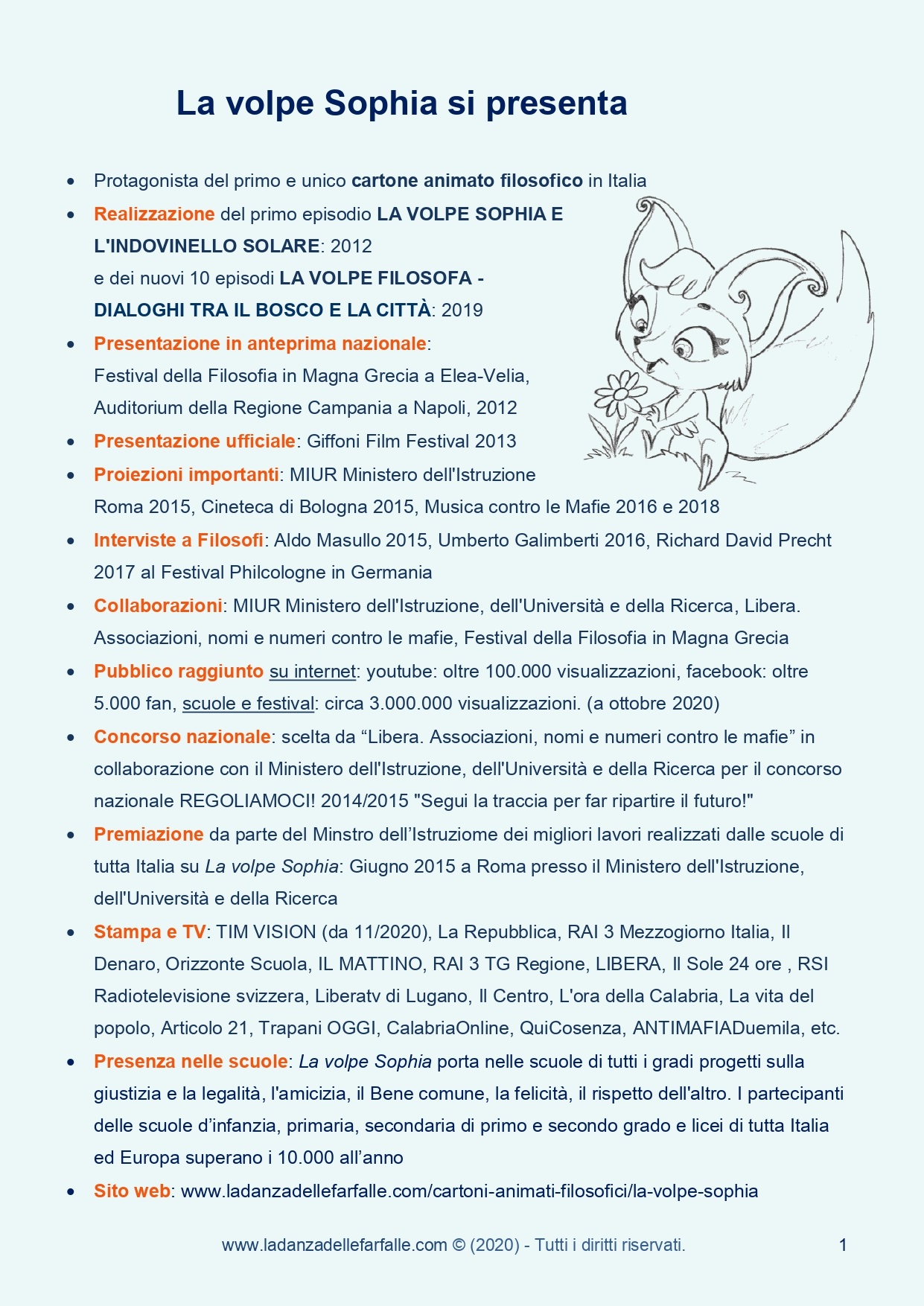 La volpe Sophia di Andrea Lucisano si presenta 2020 pagina 1 sito